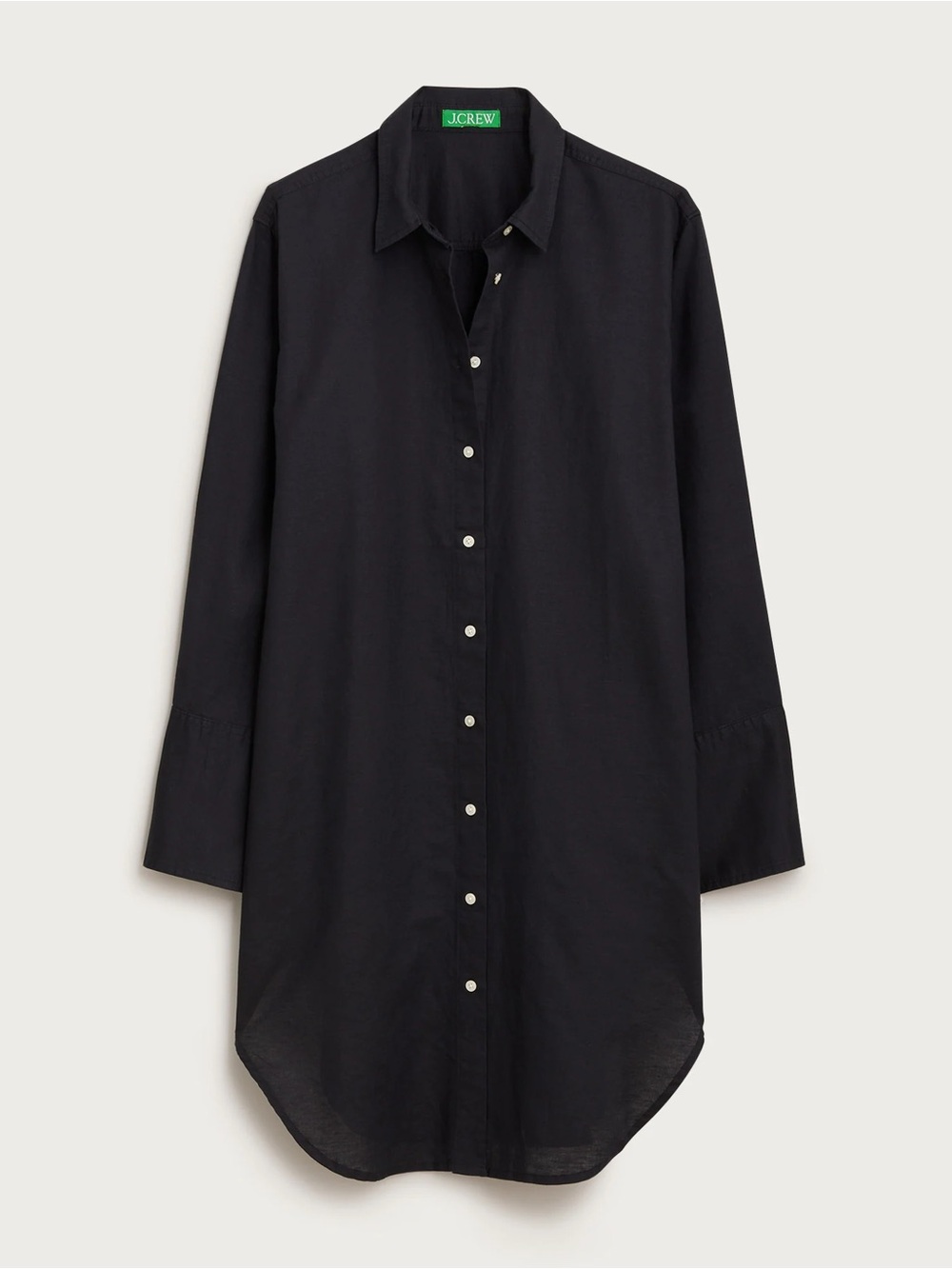 J. Crew Black womens relaxed beach shirt / dress